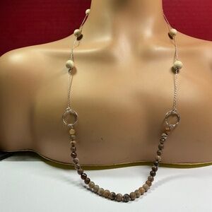 Sterling Silver and beaded necklace. 28 or 30 inches long